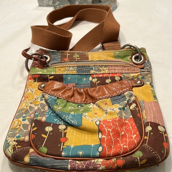 Fossil Handbags - Fossil Crossbody Bag Canvas With Leather Trim